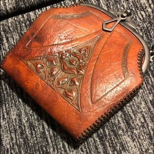 1920 Hand tooled leather pouch